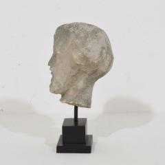 Small 18th Century French Carved Stone Baroque Head Of A Saint - 4120855