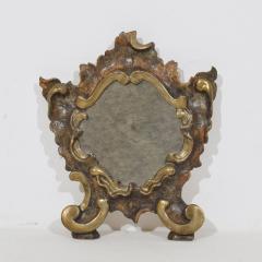 Small 18th Century Italian Handcarved Silver Gilt Baroque Mirror - 4108383