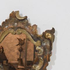 Small 18th Century Italian Handcarved Silver Gilt Baroque Mirror - 4108497