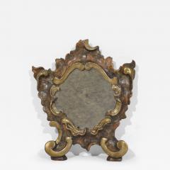 Small 18th Century Italian Handcarved Silver Gilt Baroque Mirror - 4319769