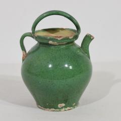 Small 19th Century French Green Glazed Terracotta Jug or Water Cruche - 4115876
