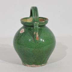 Small 19th Century French Green Glazed Terracotta Jug or Water Cruche - 4115974