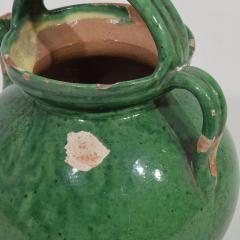 Small 19th Century French Green Glazed Terracotta Jug or Water Cruche - 4115983