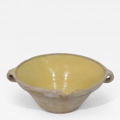 Small 19th Century French Yellow Glazed Terracotta Dairy Bowl or Tian - 4491231