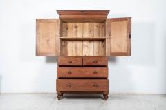 Small 19thC English Pine Linen Press - 2521658