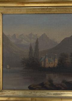 Small Alpine Lake Painting 19th century - 4106067
