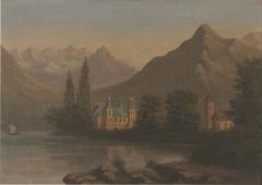 Small Alpine Lake Painting 19th century - 4106082