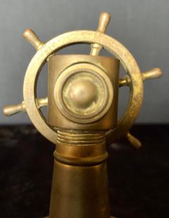 Small Antique Brass Ships Wheel Tabletop Cigar Cutter circa 1920 Tobacco - 2948676
