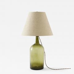 Small Antique Demijohn Lamp with Raffia Shade - 3940300