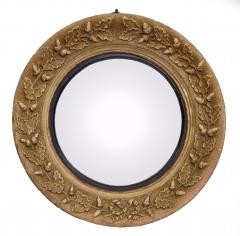 Small Antique English Convex Mirror with Acorns - 778145