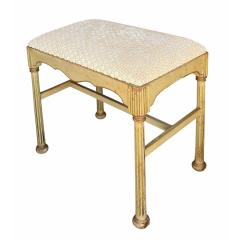 Small Antique French Painted Vanity Bench - 4541858