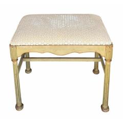 Small Antique French Painted Vanity Bench - 4541860