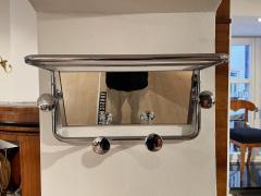 Small Art Deco Coat Rack with Mirror Chromed Steeltube France circa 1930 - 4014135