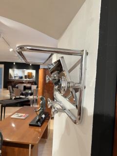 Small Art Deco Coat Rack with Mirror Chromed Steeltube France circa 1930 - 4014139