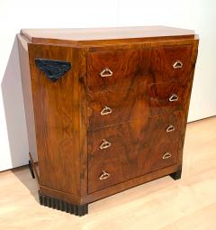 Small Art Deco Commode Chest Walnut Veneer and Brass France circa 1930 - 1961787