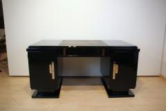 Small Art Deco Desk Black Lacquer Nickel France circa 1930 - 2903360