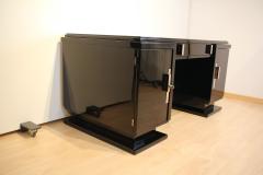 Small Art Deco Desk Black Lacquer Nickel France circa 1930 - 2903364
