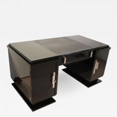 Small Art Deco Desk Black Lacquer Nickel France circa 1930 - 2904150
