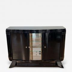 Small Art Deco Sideboard Buffet Black Lacquer Nickel France circa 1925 - 2149947
