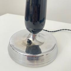 Small Art Deco Table Lamp Black Lacquer and Chrome Glass France circa 1930 - 4219427