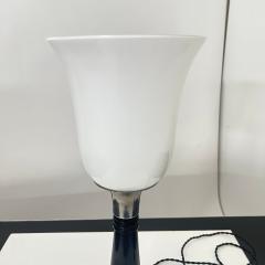 Small Art Deco Table Lamp Black Lacquer and Chrome Glass France circa 1930 - 4219430
