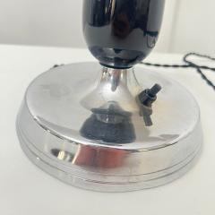 Small Art Deco Table Lamp Black Lacquer and Chrome Glass France circa 1930 - 4219432