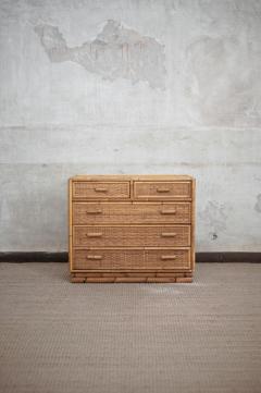 Small Bamboo and Rattan Chest of Drawers 1980s - 4642682