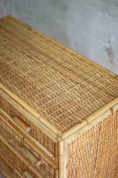 Small Bamboo and Rattan Chest of Drawers 1980s - 4642696