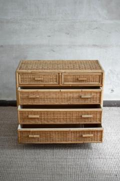 Small Bamboo and Rattan Chest of Drawers 1980s - 4642707
