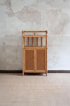 Small Bamboo and Vienna Straw Cabinet 1970s - 4645267