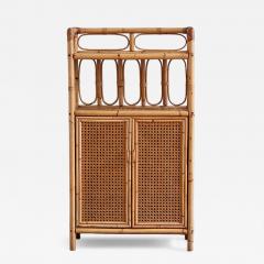Small Bamboo and Vienna Straw Cabinet 1970s - 4659594