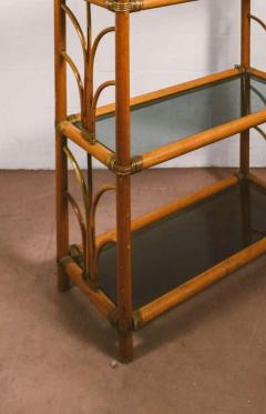 Small Bamboo bookcase with four glass shelves 1980s - 3360067