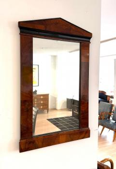 Small Biedermeier Wall Mirror Walnut Veneer Ebonized Austria circa 1820 - 4602499