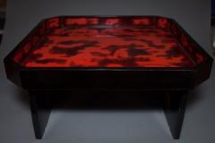 Small Black Lacquer Table with Red and Black Design - 3768580
