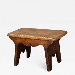 Small Boarded Elm 18th Century Stool of Trestle Design - 1676468