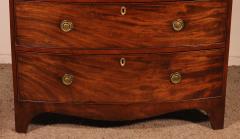 Small Bowfront Mahogany Chest Of Drawers Circa 1800 - 3860943