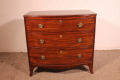 Small Bowfront Mahogany Chest Of Drawers Regency Period - 3683608