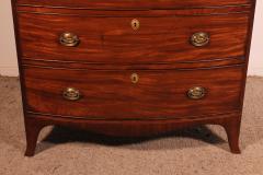 Small Bowfront Mahogany Chest Of Drawers Regency Period - 3683609