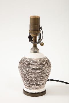 Small Brown and White Textured Table Lamp c 20th Century - 2470499