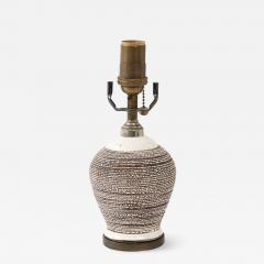 Small Brown and White Textured Table Lamp c 20th Century - 2474578