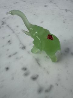 Small Carved Jadite Elephant Sculpture 20th Century China 3 5 Wide - 4519101