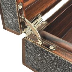 Small Caviar Shagreen Macassar Ebony Box with Bone Inlay - 4639132