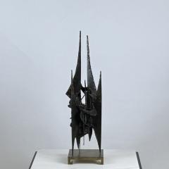 Small Decorative Brutalist Sculpture on Brass Stand - 4131531