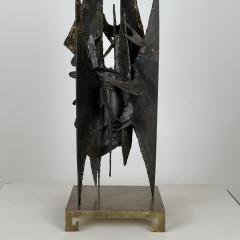 Small Decorative Brutalist Sculpture on Brass Stand - 4131534