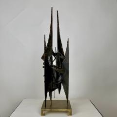Small Decorative Brutalist Sculpture on Brass Stand - 4131535
