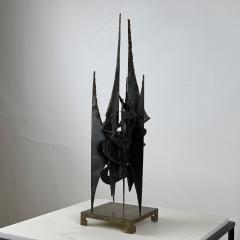 Small Decorative Brutalist Sculpture on Brass Stand - 4131537