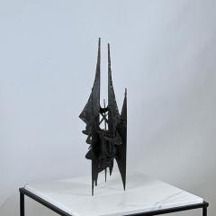 Small Decorative Brutalist Sculpture on Brass Stand - 4131539