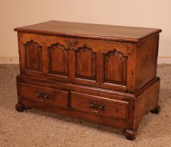 Small English Chest In Oak From The 18th Century - 2190789