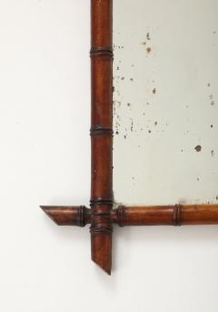 Small Faux Bamboo Carved Frame Mirror England 1940s - 4387274