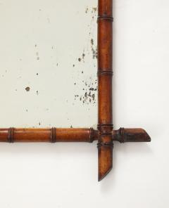 Small Faux Bamboo Carved Frame Mirror England 1940s - 4387275